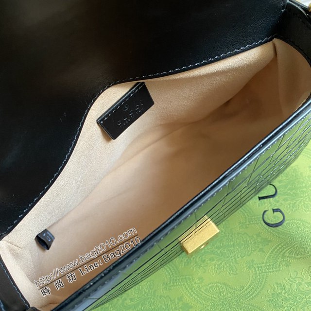 Gucci新款女包 古馳雙G銜縫迷你手提單肩斜挎鏈條包 Gucci鱷魚紋牛皮GG Marmont郵差包系列女包 547260  ydg3203